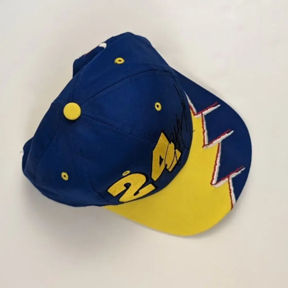 Jeff Gordon Nascar #24 Boys Kids Y2K Blue Yellow Racing Snapback Hat